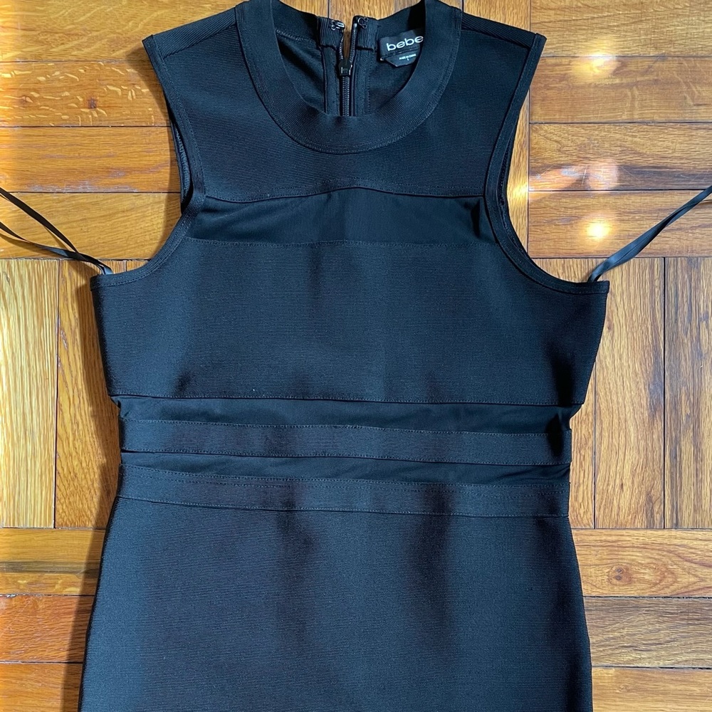 Bebe mini bondage dress with mesh details size L!